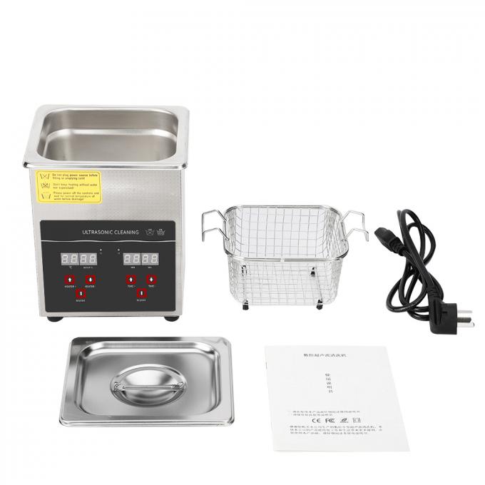 Máquina de limpeza por ultra-som de 60W Esterilizante 2L limpador de banho por ultra-som 0