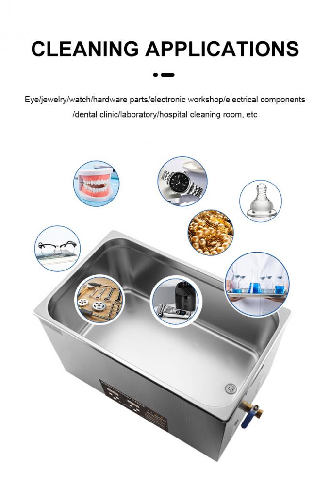 Máquina de limpeza por ultra-som de 40khz 600w Metal Ultra-sônico Jewelry Cleaner 9