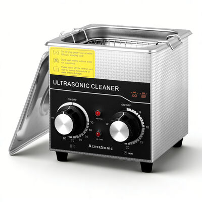Limpeza ultrassônica comercial com botão, Limpeza ultrassônica profissional de 1.3L, 40kHz com aquecedor e temporizador para ferramentas, jóias, relógios, óculos, dentaduras e peças metálicas pequenas